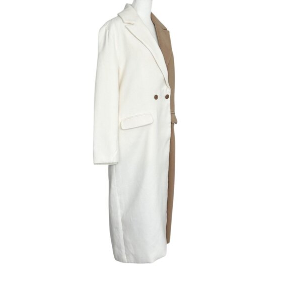 Steve Madden Caroline Two Tone Camel Ivory Long Coat NWT (S) - Picture 4 of 16